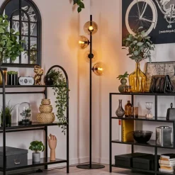 hofstein Lampadaire - Verre 15 cm Gastor Ambre, Clair, 4 lumières