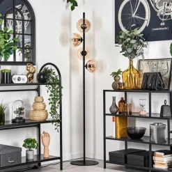 hofstein Lampadaire - Verre 15 cm Gastor Ambre, Clair, 4 lumières