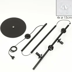 hofstein Lampadaire - Verre 15 cm Gastor Clair, 4 lumières