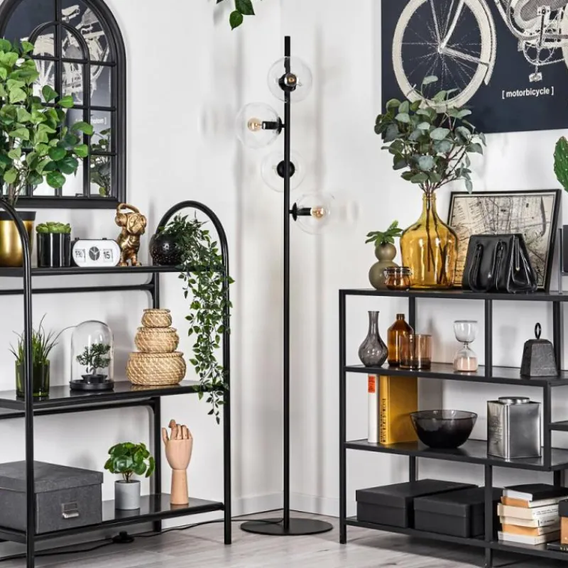 hofstein Lampadaire - Verre 15 cm Gastor Clair, 4 lumières