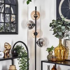 hofstein Lampadaire - Verre 15 cm Gastor Ambre, Clair, Fumé, 4 lumières