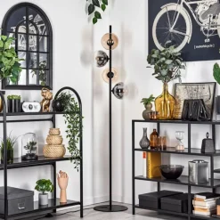 hofstein Lampadaire - Verre 15 cm Gastor Ambre, Clair, Fumé, 4 lumières