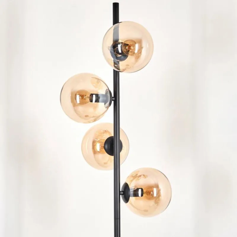 hofstein Lampadaire - Verre 15 cm Gastor Ambre, 4 lumières