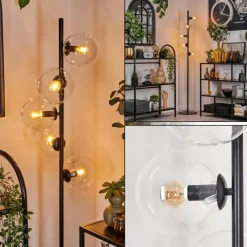 hofstein Lampadaire - Verre 15 cm Gastor Clair, 5 lumières