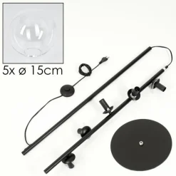 hofstein Lampadaire - Verre 15 cm Gastor Clair, 5 lumières