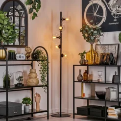 hofstein Lampadaire - Verre 15 cm Gastor Clair, 5 lumières