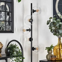 hofstein Lampadaire - Verre 15 cm Gastor Clair, 5 lumières