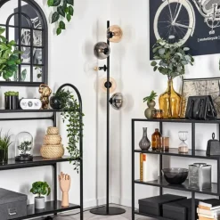 hofstein Lampadaire - Verre 15 cm Gastor Ambre, Clair, Fumé, 5 lumières