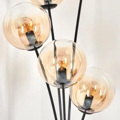 hofstein Lampadaire - Verre 15 cm Gastor Ambre, Clair, 5 lumières