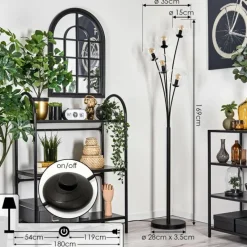 hofstein Lampadaire - Verre 15 cm Gastor Clair, 5 lumières