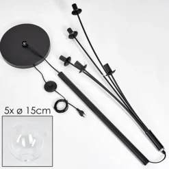 hofstein Lampadaire - Verre 15 cm Gastor Clair, 5 lumières