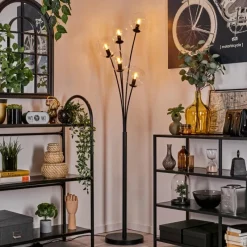 hofstein Lampadaire - Verre 15 cm Gastor Clair, 5 lumières