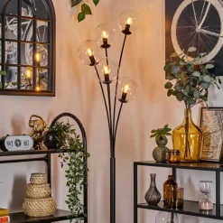 hofstein Lampadaire - Verre 15 cm Gastor Clair, 5 lumières