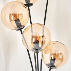 hofstein Lampadaire - Verre 15 cm Gastor Ambre, 5 lumières