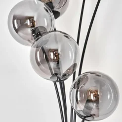 hofstein Lampadaire - Verre 15 cm Gastor Fumé, 6 lumières