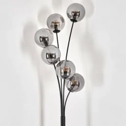 hofstein Lampadaire - Verre 15 cm Gastor Fumé, 6 lumières