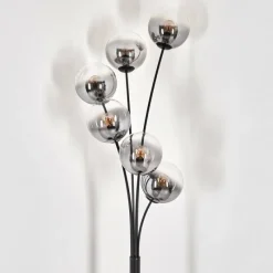 hofstein Lampadaire - Verre 15 cm Gastor Clair, Fumé, 6 lumières