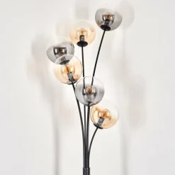hofstein Lampadaire - Verre 15 cm Gastor Ambre, Clair, Fumé, 6 lumières