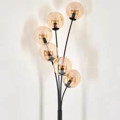 hofstein Lampadaire - Verre 15 cm Gastor Ambre, 6 lumières