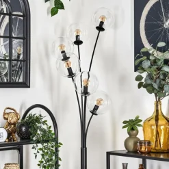 hofstein Lampadaire - Verre 15 cm Gastor Clair, 6 lumières