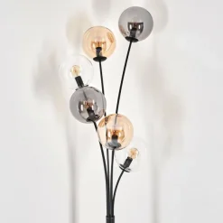 hofstein Lampadaire - Verre 15 cm Gastor Ambre, Clair, Fumé, 6 lumières