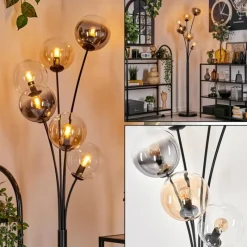 hofstein Lampadaire - Verre 15 cm Gastor Ambre, Clair, Fumé, 6 lumières