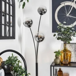 hofstein Lampadaire - Verre 15 cm Gastor Clair, Fumé, 3 lumières