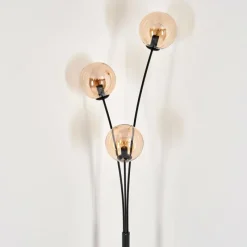 hofstein Lampadaire - Verre 15 cm Gastor Ambre, 3 lumières