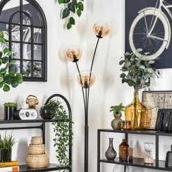 hofstein Lampadaire - Verre 15 cm Gastor Ambre, Clair, 3 lumières