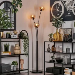 hofstein Lampadaire - Verre 15 cm Gastor Ambre, Clair, 3 lumières