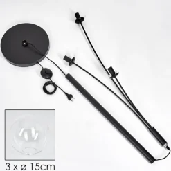 hofstein Lampadaire - Verre 15 cm Gastor Clair, 3 lumières