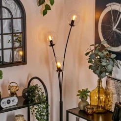 hofstein Lampadaire - Verre 15 cm Gastor Clair, 3 lumières