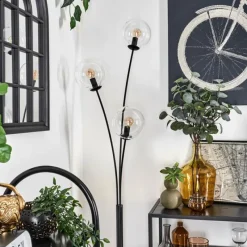 hofstein Lampadaire - Verre 15 cm Gastor Clair, 3 lumières