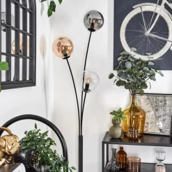 hofstein Lampadaire - Verre 15 cm Gastor Ambre, Clair, Fumé, 3 lumières