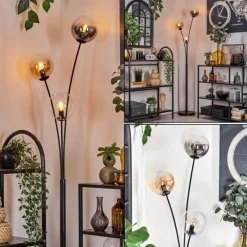 hofstein Lampadaire - Verre 15 cm Gastor Ambre, Clair, Fumé, 3 lumières