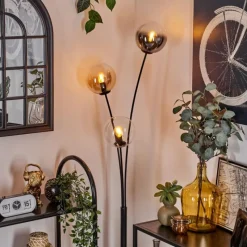 hofstein Lampadaire - Verre 15 cm Gastor Ambre, Clair, Fumé, 3 lumières