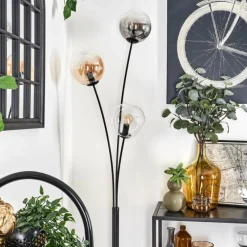 hofstein Lampadaire - Verre 15 cm Gastor Ambre, Clair, Fumé, 3 lumières