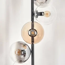 hofstein Lampadaire - Verre 15 cm Gastor Ambre, Clair, Fumé, 6 lumières