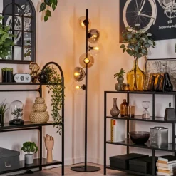 hofstein Lampadaire - Verre 15 cm Gastor Ambre, Clair, Fumé, 6 lumières