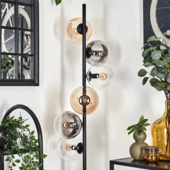 hofstein Lampadaire - Verre 15 cm Gastor Ambre, Clair, Fumé, 6 lumières
