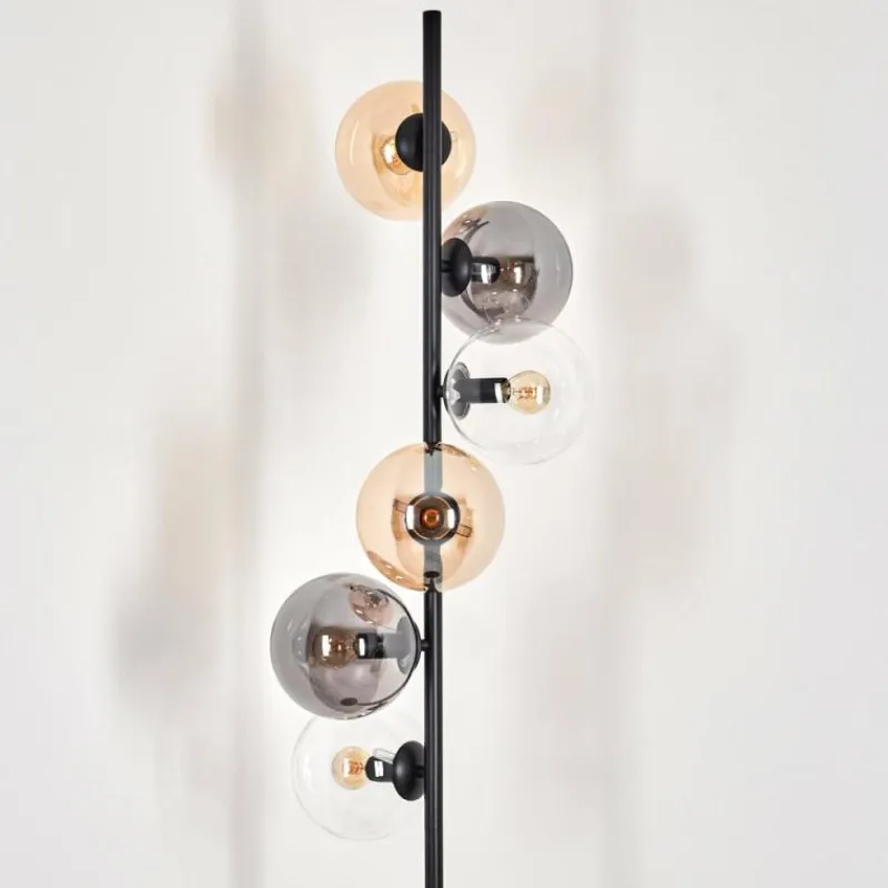 hofstein Lampadaire - Verre 15 cm Gastor Ambre, Clair, Fumé, 6 lumières
