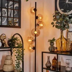 hofstein Lampadaire - Verre 15 cm Gastor Ambre, Clair, 6 lumières