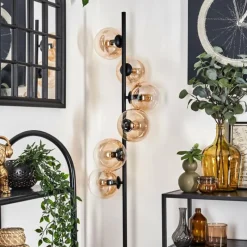 hofstein Lampadaire - Verre 15 cm Gastor Ambre, Clair, 6 lumières