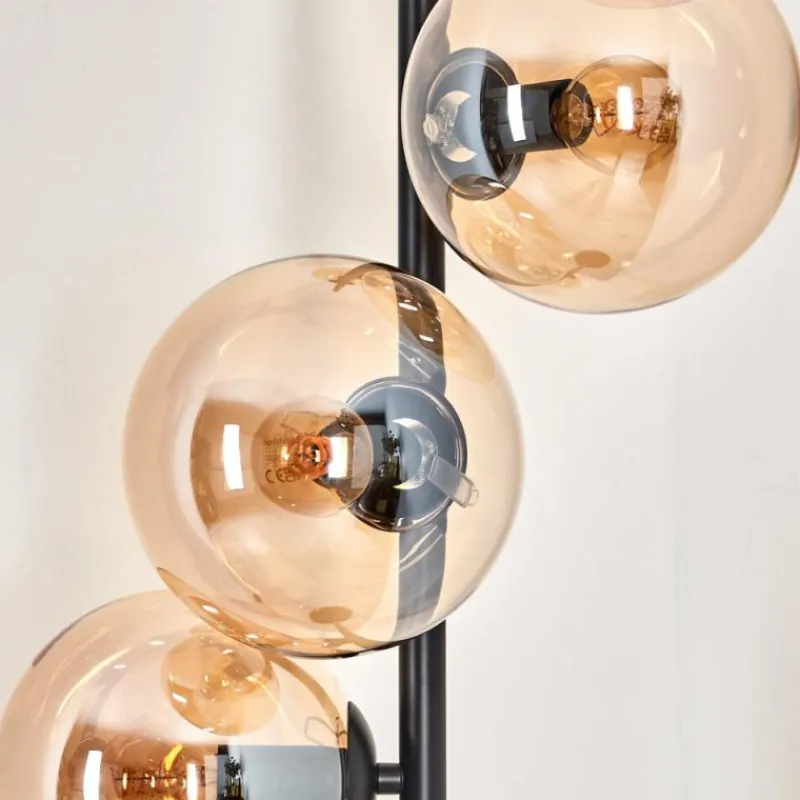 hofstein Lampadaire - Verre 15 cm Gastor Ambre, 6 lumières