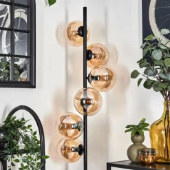 hofstein Lampadaire - Verre 15 cm Gastor Ambre, 6 lumières