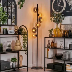 hofstein Lampadaire - Verre 15 cm Gastor Ambre, Clair, Fumé, 6 lumières