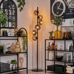 hofstein Lampadaire - Verre 15 cm Gastor Clair, Fumé, 6 lumières