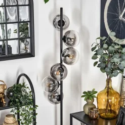 hofstein Lampadaire - Verre 15 cm Gastor Clair, Fumé, 6 lumières