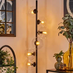 hofstein Lampadaire - Verre 15 cm Gastor Clair, 6 lumières