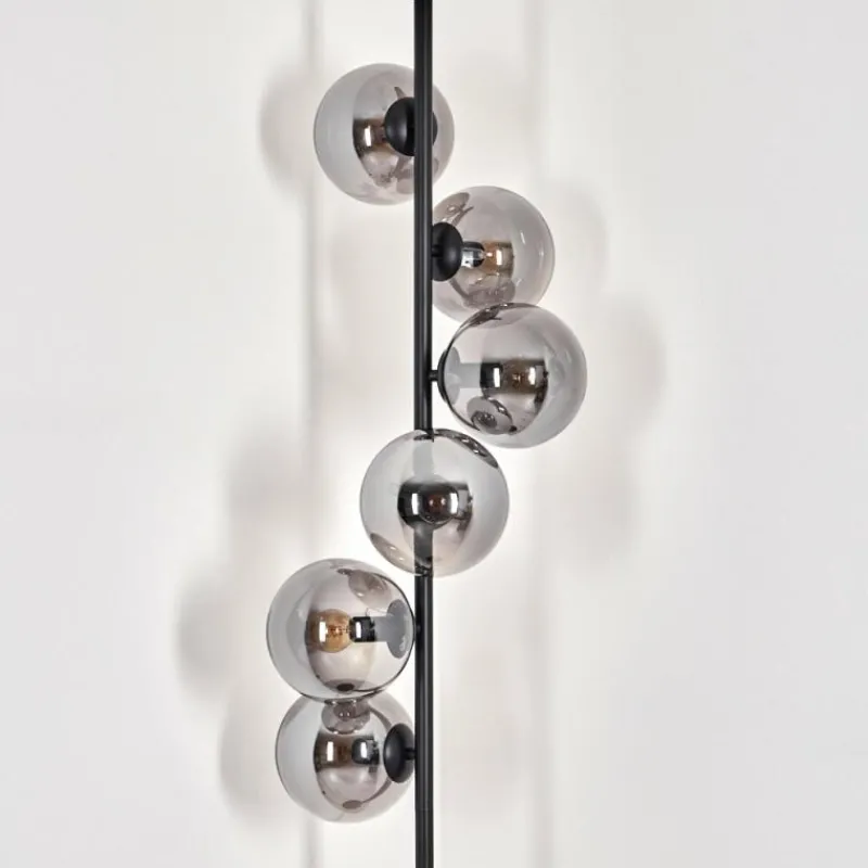 hofstein Lampadaire - Verre 15 cm Gastor Fumé, 6 lumières